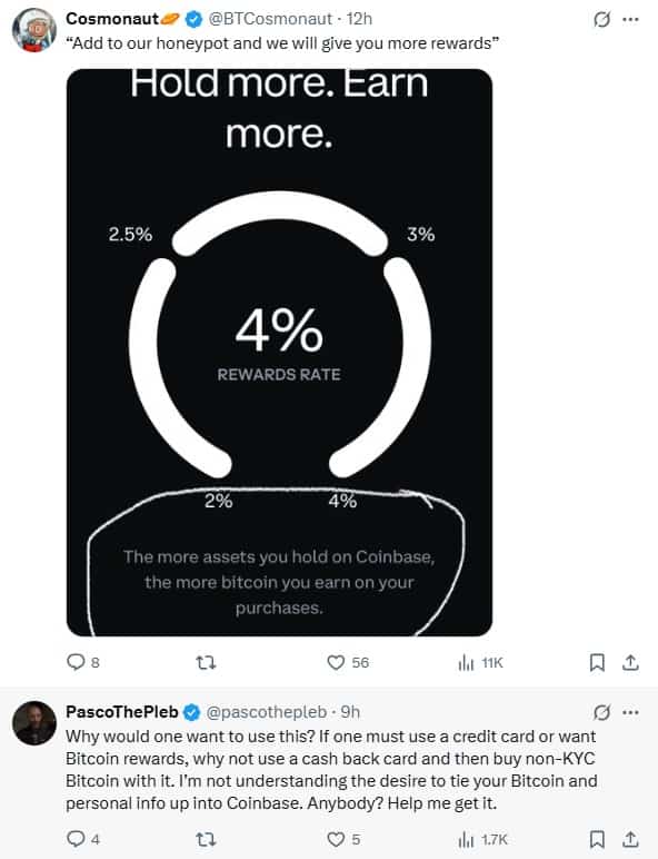 Coinbase Credit Card Response