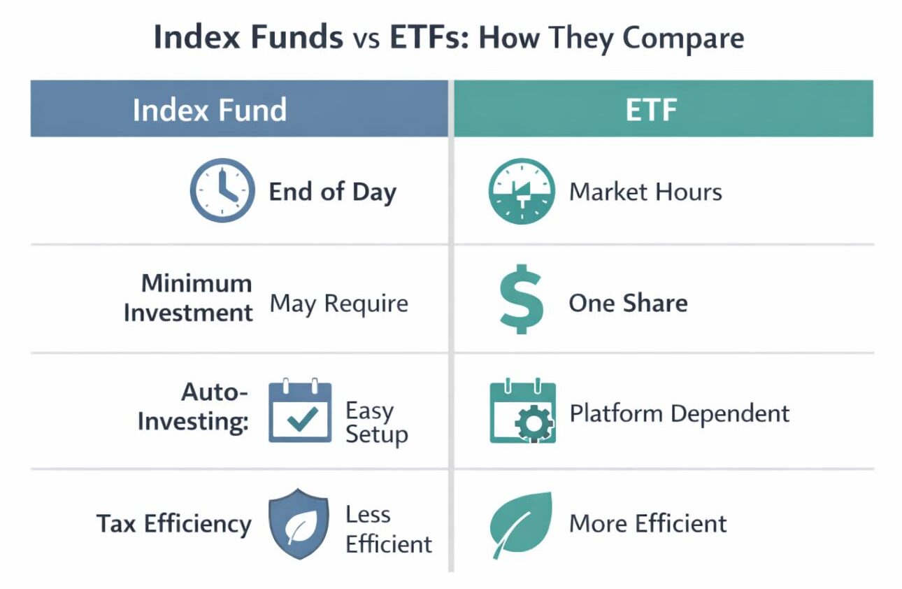 Index Funds vs ETFs: Key Differences