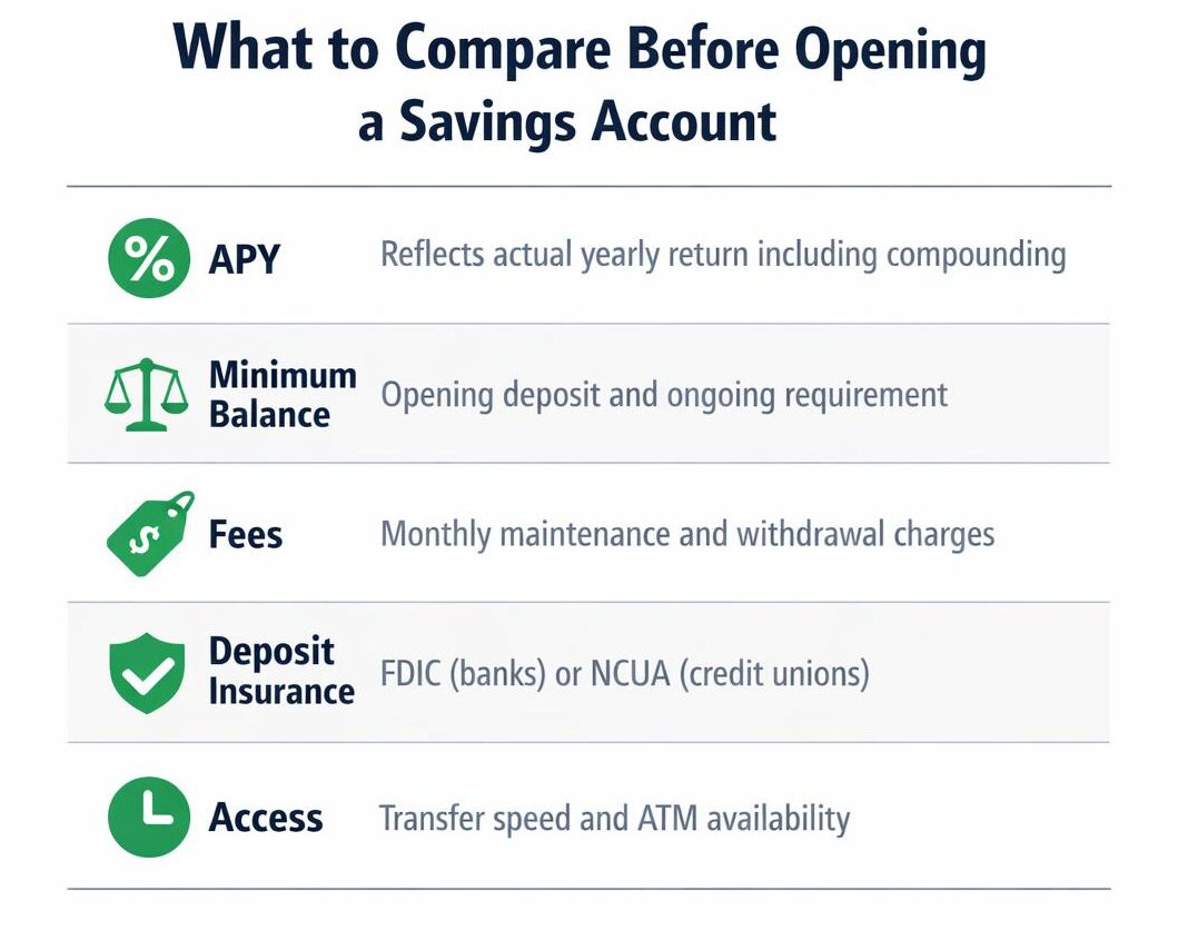 How to Compare Savings Accounts Before Opening One